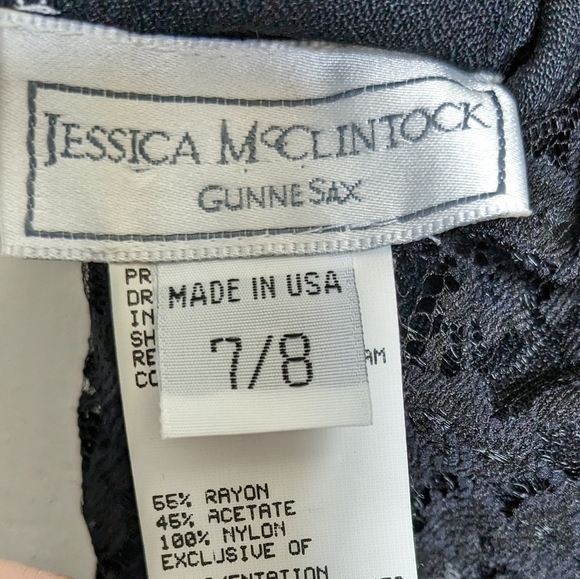 Jessica McClintock Gunne Sax black lace cocktail dress - Picture 5 of 7